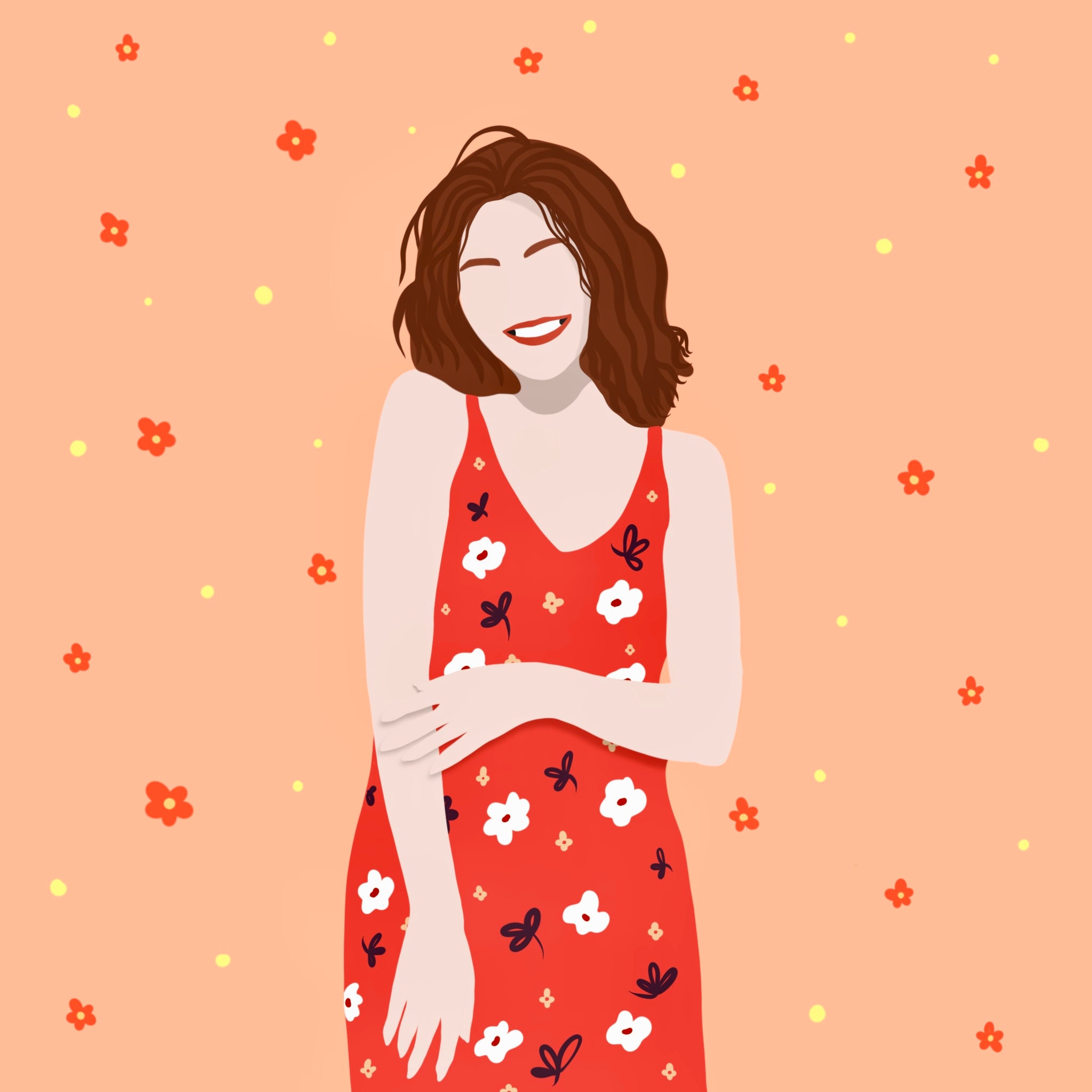 Custom Minimal Faceless Digital Hand Drawing Digital Drawing Etsy