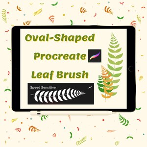 Hand-Drawn Style Oval-Shaped Leaf Procreate Brush| Stroke Brush| Not Stamp| Single Brush| Digital Download
