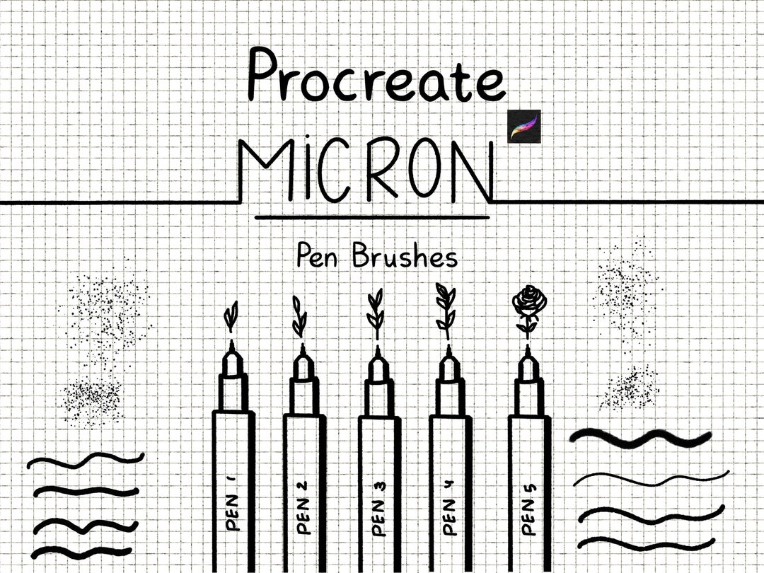 Procreate Micron Pen and Stipple Brushes Inking Brushes Instant