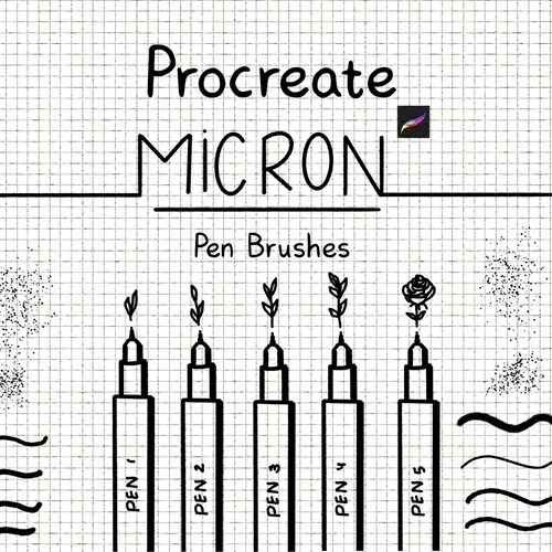 Procreate Micron Pen and Stipple Brushes Inking Brushes Etsy