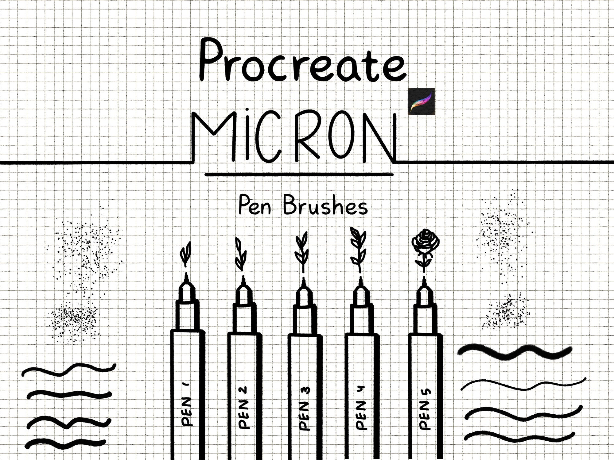 Procreate Micron Pen and Stipple Brushes Inking Brushes Etsy Finland