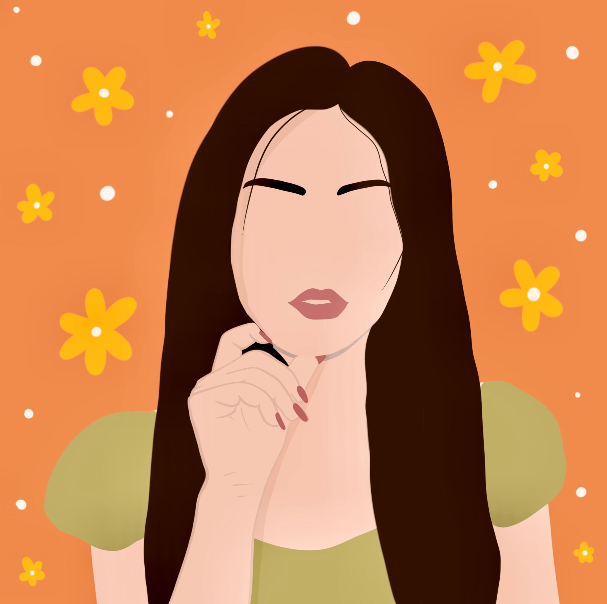 Custom Minimal Faceless Digital Hand Drawing Digital Drawing Etsy