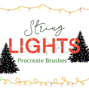 String Lights Procreate Brushes| Adjustable |Rainbow| Multi-Colors| Christmas Edition| Adjustable| Digital Illustration| Instant Download