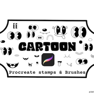 50+ Cartoon Procreate Stamps & Brushes | Instant download