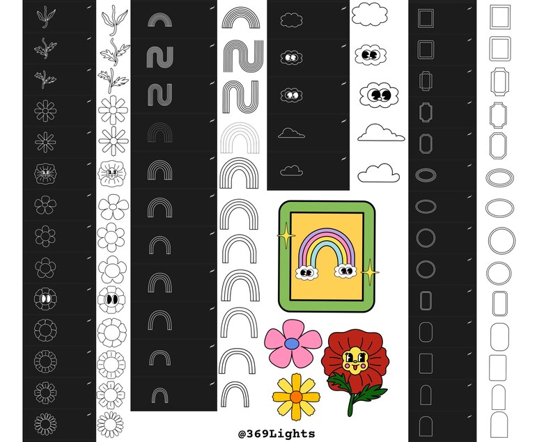 50 Cartoon Procreate Stamps & Brushes Instant Download - Etsy