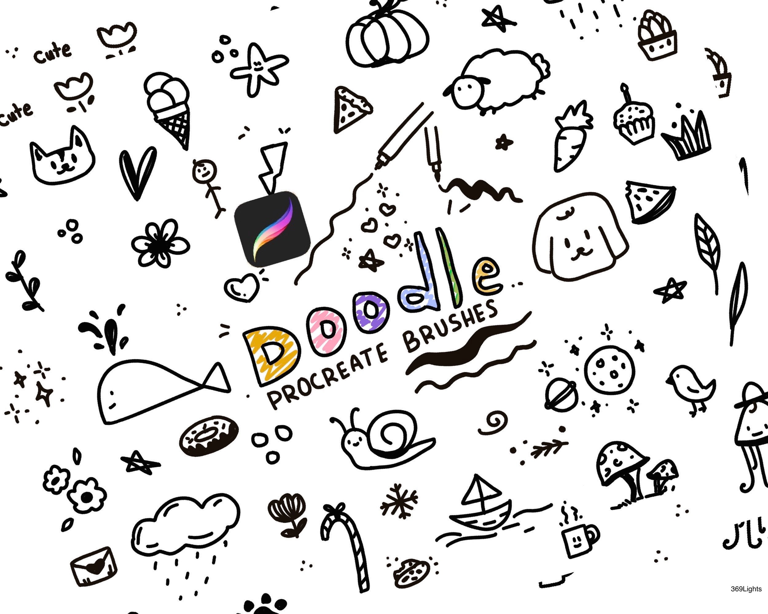Procreate Doodle Pen & Pattern Brushes Procreate Fine Line Brushes