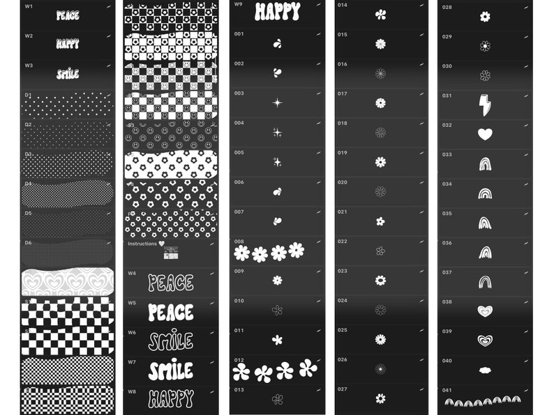 100 Groovy Procreate Stamps & Brushes Retro 60s 70s | Etsy