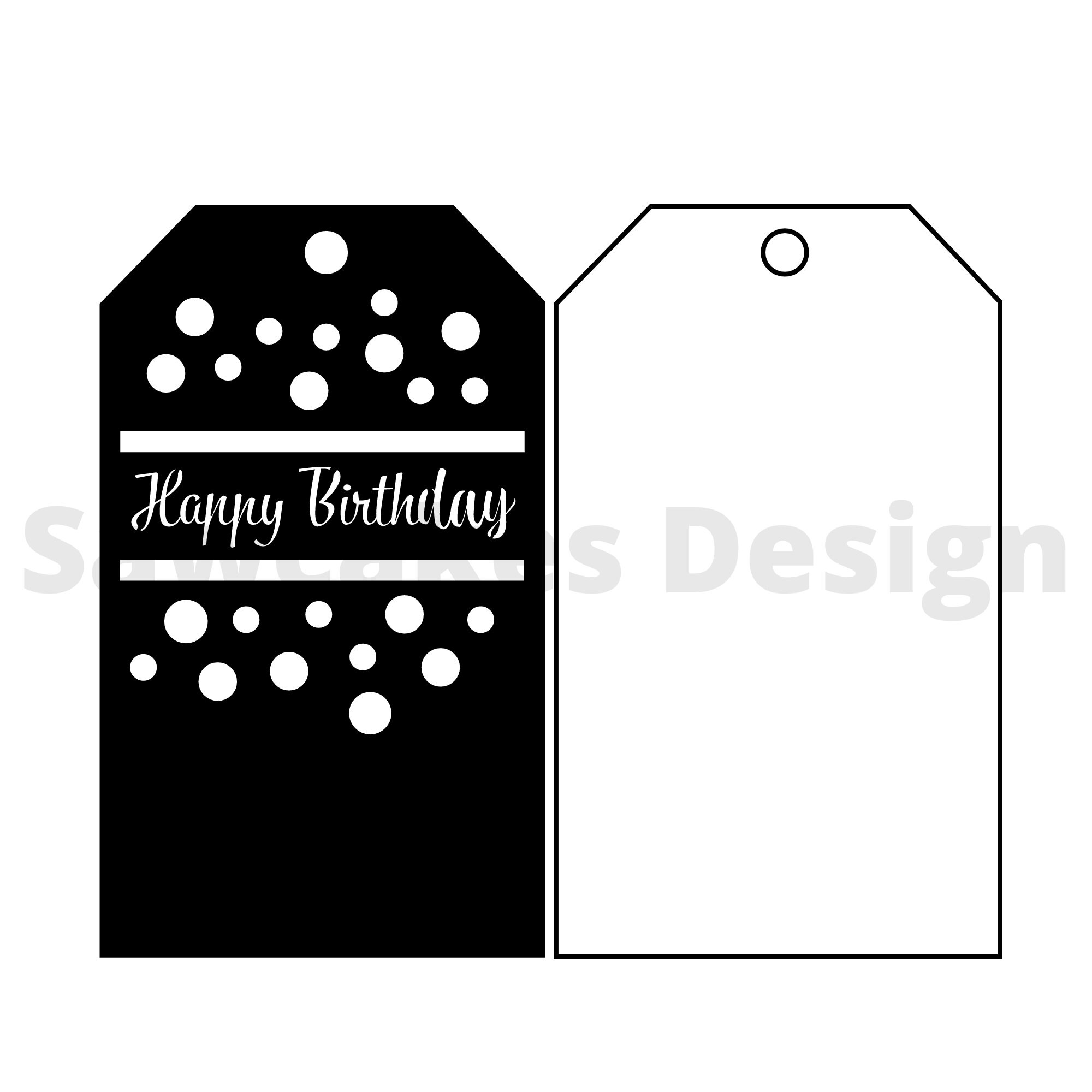 Happy Birthday Gift Tag SVG File Cricut Etsy Canada