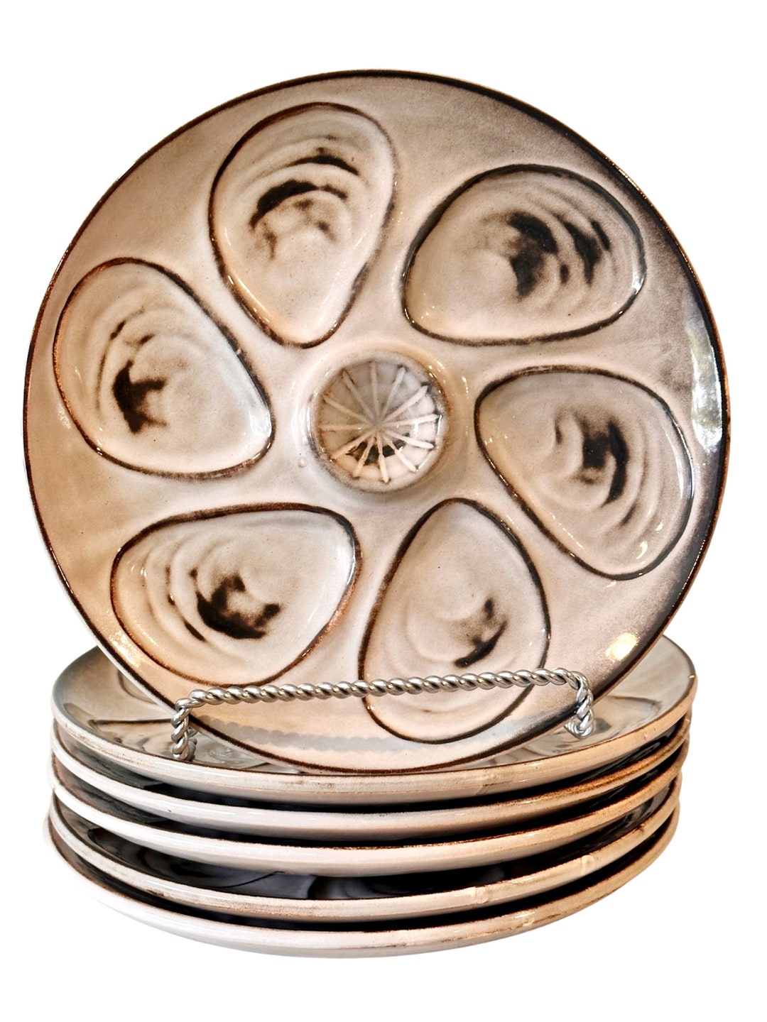 Mid Century French Oyster Plates by Hofmann Pottery With Etsy