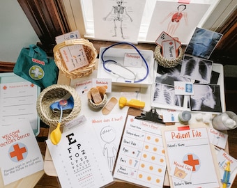 Doctor Dramatic Play, Nurse Play, Hospital Play, Doctor's Office Pretend Kit, Pretend Doctor Kit,