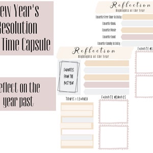 Time Capsule, New Year Resolutions Printable, Goal Planning, Resolutions , New Year Printable, Planner, Digital Downloads image 2