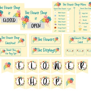 Flower Shop Play, Dramatic Play, Flower Market, Florist Pretend Play, Indoor Play Activity, Kid&#39;s Crafts, Play Money, Digital Download