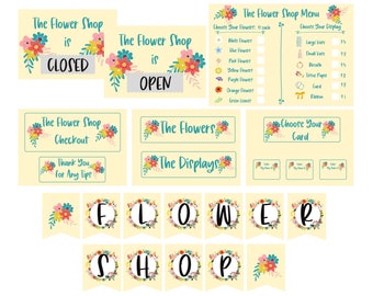 Flower Shop Play, Dramatic Play, Flower Market, Florist Pretend Play, Indoor Play Activity, Kid's Crafts, Play Money, Digital Download