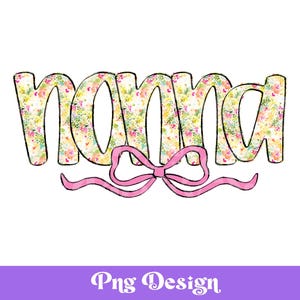 Nonna PNG Design, dessiné à la main, lettrage à la main, été, printemps, aquarelle BCBG floral