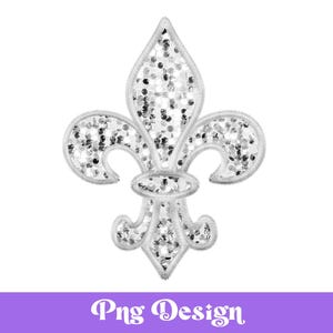 Faux Bordado Mardi Gras Fleur de Lis Png, Desenhos de Sublimação, Clipart de Louisiana, Lantejoulas Falsas, Nova Orleans