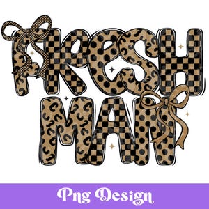 Eerstejaars flirtstrik PNG, sublimatie, geruit, luipaardprint, stippen, gestapeld, preppy girly, terug naar school, middelbare school, college