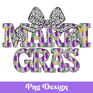Mardi Gras PNG, Desenhos de Sublimação, Clipart de Louisiana, Nova Orleans, Laço Coquete, Traços de Pincel, Pontos Dálmatas, Glitter