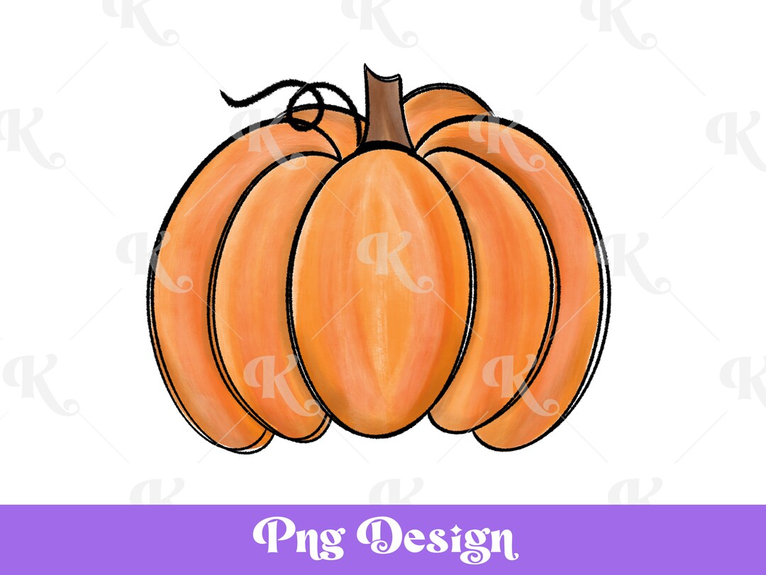 Pumpkin Png Sublimation Designs Thanksgiving Clipart Hand - Etsy