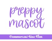 Preppy Script Font, Commercial Use,  Font, Make Your Own Alpha Sets, Sublimation Letters, Hand Drawn, Cricut Font, OTF