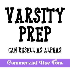 Varsity Prep-typsnitt: Sportbokstäver, kommersiellt bruk (OTF)