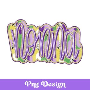 Nonna png, Motifs Par Sublimation, DTF, Paillettes Dorées, Conception De Chemise, Points Dalmatien, Coup De Pinceau En Désordre, Mardi Gras