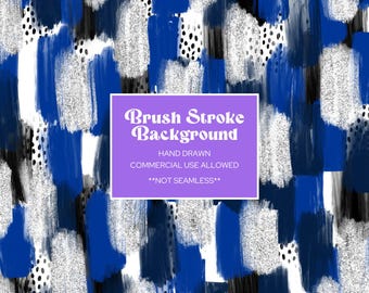 Hand Drawn Messy Paint Brush Stroke Background, Sublimation, Instant Download, Digital Paper, Silver Glitter, School Spirit, Navy and Silver