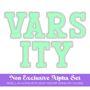 Varsity Pearl Nicht exklusive Alpha-Sets, verkaufen Sie Ihre eigenen, kommerzielle Nutzung, DIY, machen Sie Ihre eigenen, Alphabet Sublimationsbuchstaben, handgezeichnet