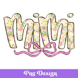 Design PNG Mimi, dessiné à la main, lettrage à la main, été, printemps, aquarelle BCBG floral