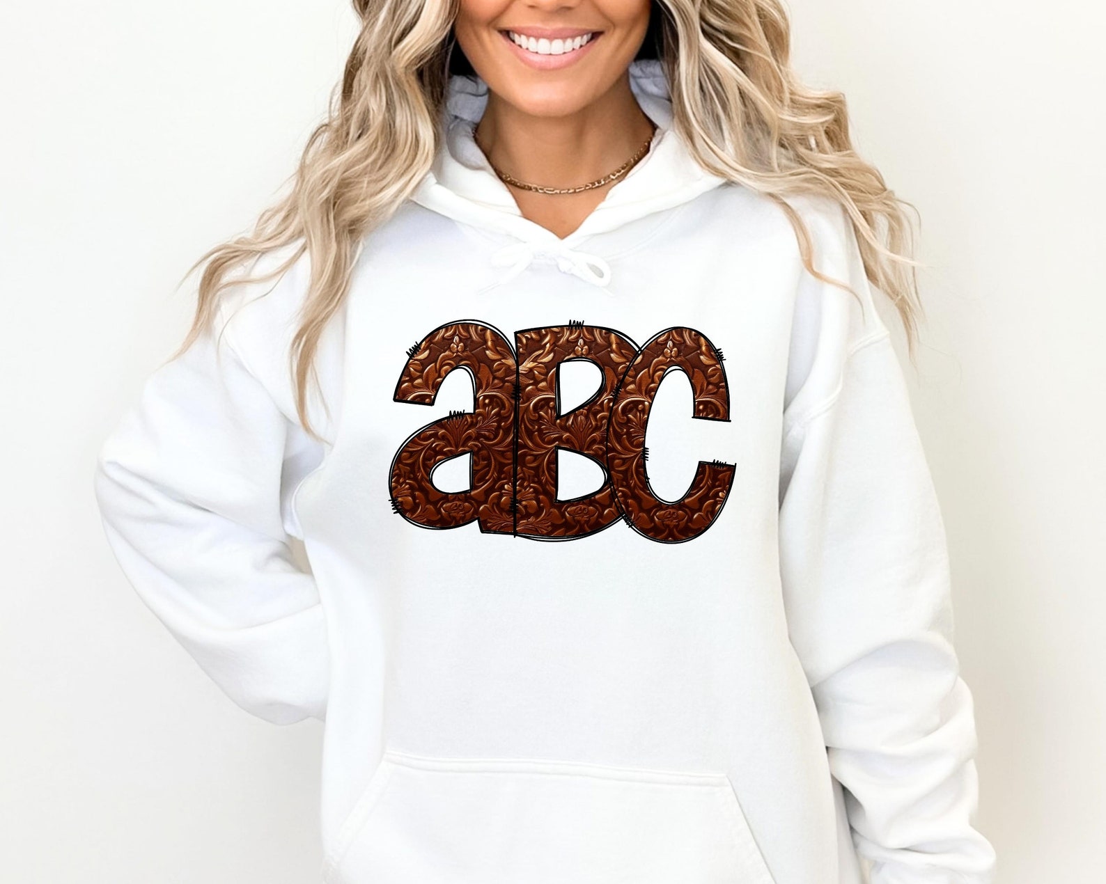 Tooled Leather Letters Western Doodle Alphabet Clipart - Etsy