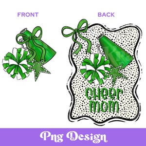 Geruite Cheer Mom PNG, shirtontwerp, POD, handgetekend, wedstrijddag, flirtstrik, bliksemschicht, sterren, megafoon, pompom, golvend frame