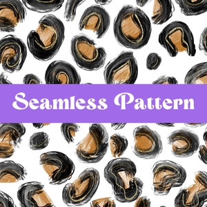 Hand Drawn Cheetah Seamless Pattern, Sublimation Pattern, Animal Print, Instant Download, Digital Repeatable Pattern, Leopard