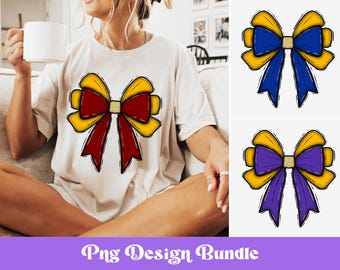 Football Bow PNG Bundle: Glitter Outline, Shirt Design (Digital Download)