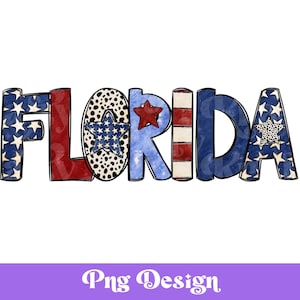 Florida Dalmatiner Dots Png, Sublimationsdesigns, 4. Juli Clipart, Amerikanisch, Vaterländisch, Zustand Shirt Design
