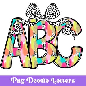 Alfabeto con pinceladas de purpurina de colores, imágenes prediseñadas, juego de letras de sublimación, alfabeto digital, letras de espíritu escolar, dibujo a mano, lazo