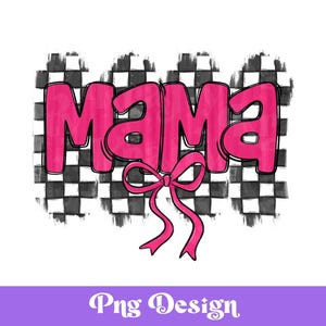 Design PNG damier maman noeud, téléchargement immédiat, coquette noeud, coloré lumineux, fête des mères, course, sport