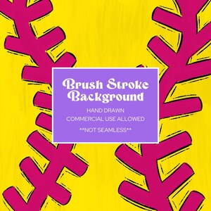 Hand Drawn Softball Digital Paper Background, Sublimation, Instant Download, School Spirit, Preppy Baseball Pattern, Stitches, Brush Strokes
