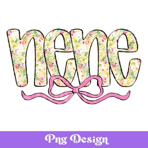 Design PNG Nene, dessiné à la main, lettrage à la main, été, printemps, aquarelle preppy floral