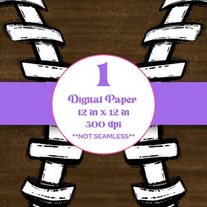 May include: Digital paper design with a brown background and repeating black and white abstract shapes. A purple banner with white text reads "Digital Paper 12 in x 12 in 300 dpi **NOT SEAMLESS**".
