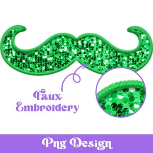 Faux Bordado Lantejoula Brilhante Bigode Png, Desenhos De Sublimação, Clipart De Dia De São Patrício, Sorte