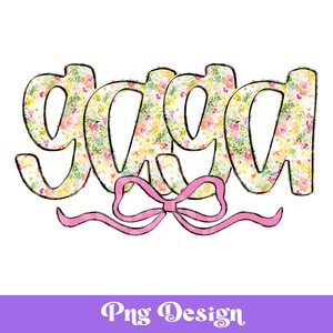 Design PNG Gaga, dessiné à la main, lettrage à la main, été, printemps, aquarelle BCBG floral