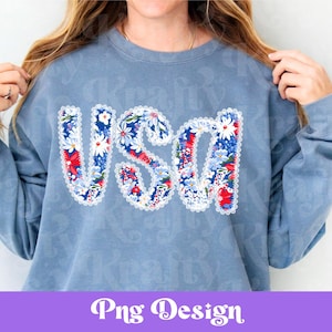 Floral Lace USA PNG-ontwerp, sublimatie, DTF-ontwerp, aquarel, handgetekend, zomer, patriottisch, 4 juli, Memorial Day, Grandmillennial