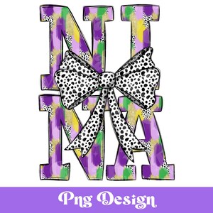 Nina Mardi Gras PNG, Desenhos de Sublimação, Clipart de Louisiana, Nova Orleans, Laço Coquete, Traços de Pincel, Pontos Dálmatas, Glitter