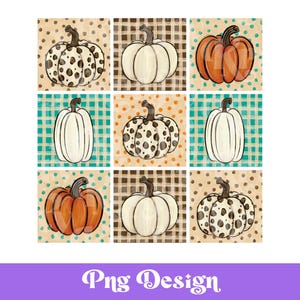 Pumpkin Checkered PNG Design, Thanksgiving, Shirt, Design Sublimation PNG, POD, Autumn Clipart, Polka Dot, Leopard Print, Hand Drawn