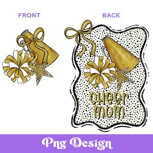 Geruite Cheer Mom PNG, shirtontwerp, POD, handgetekend, wedstrijddag, flirtstrik, bliksemschicht, sterren, megafoon, pompom, golvend frame