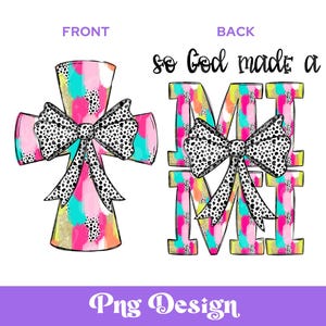 So God Made a Mimi Christian PNG, sublimatieontwerpen, shirtontwerp, kruis, Jezus, voor- en achterkant, Dalmatische stippen, penseelstreken