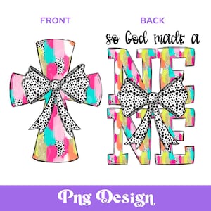 So God Made a Nene Christian PNG, sublimatieontwerpen, shirtontwerp, kruis, Jezus, voor- en achterkant, Dalmatische stippen, penseelstreken