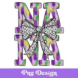 Mardi Gras PNG, dessins par sublimation, clipart Louisiane, La Nouvelle-Orléans, noeud de coquette, coups de pinceau, pois dalmates, paillettes