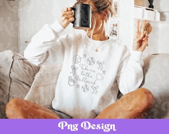 Baseball Game Day Png: Preppy Doodle Design (Digital File)