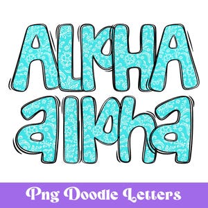 Conjunto de letras de rabisco alfa de renda, clipart de alfabeto, sublimação, desenhado à mão, alfabeto digital, verão, primavera, coquete