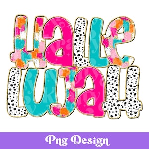 Halleluja png-ontwerp, kleurrijk helder, penseelstreek, sublimatie, Dalmatisch, gebaseerd op christelijk geloof, lofprijs en aanbidding